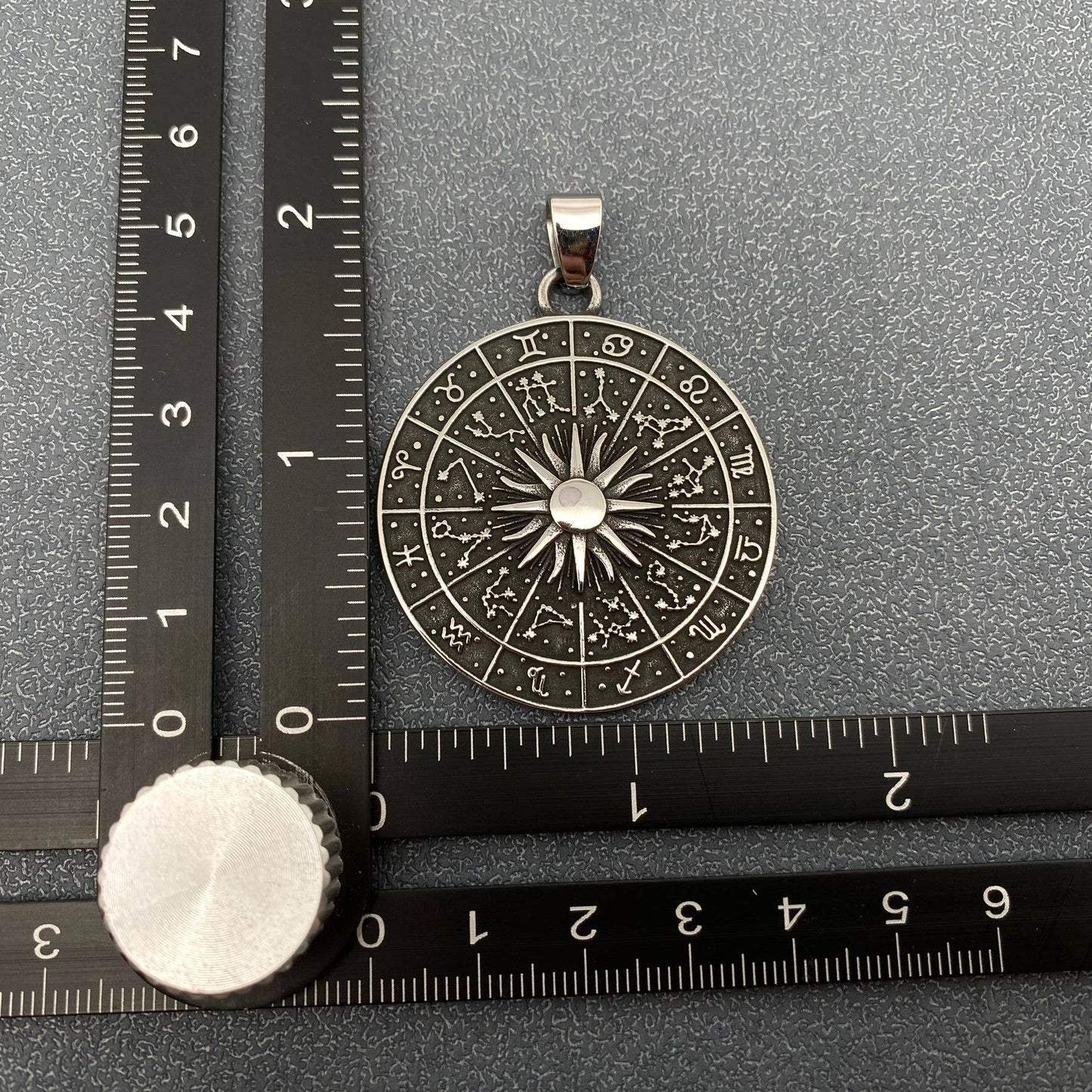 Zodiac Compass Stainless Steel Charm Pendant - MJ/MNP