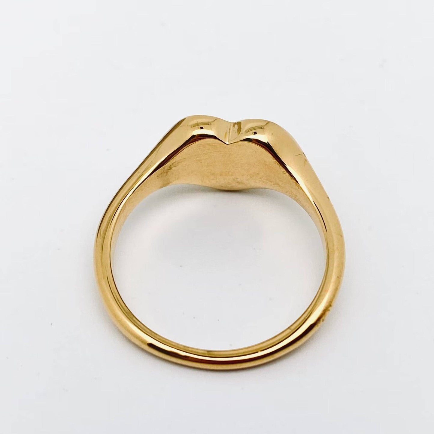 "Fuck Off" Heart-shaped 18K Gold Plated Stee Ring - FGS: 6
