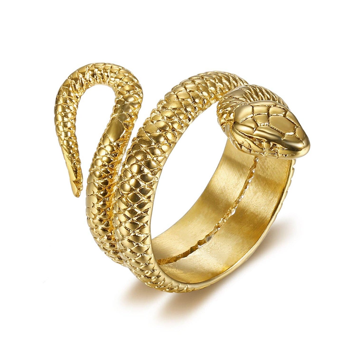 Snake Stainless Steel Ring - MJ/MR: Black / 8