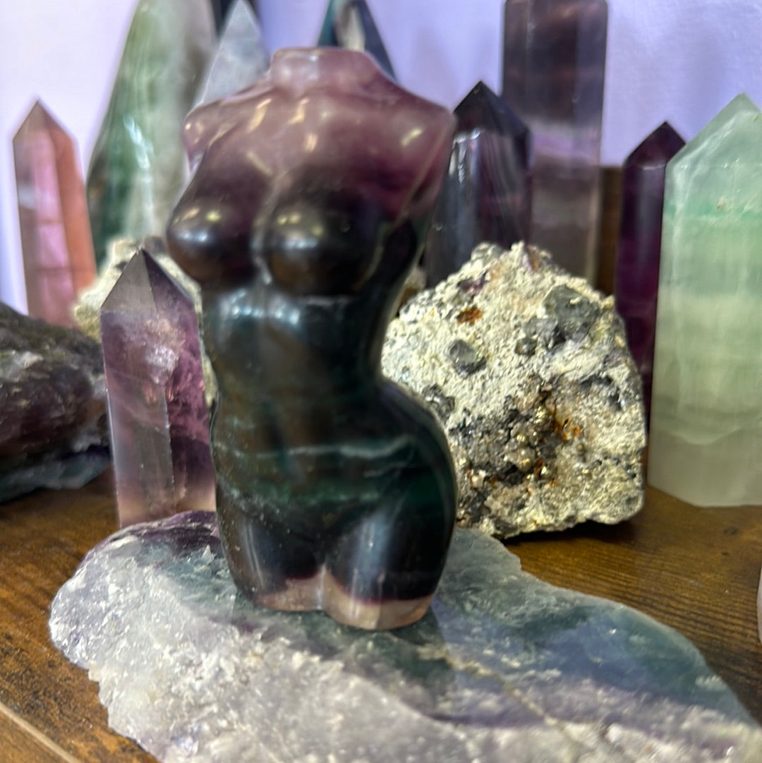 Fluorite Goddess Carving