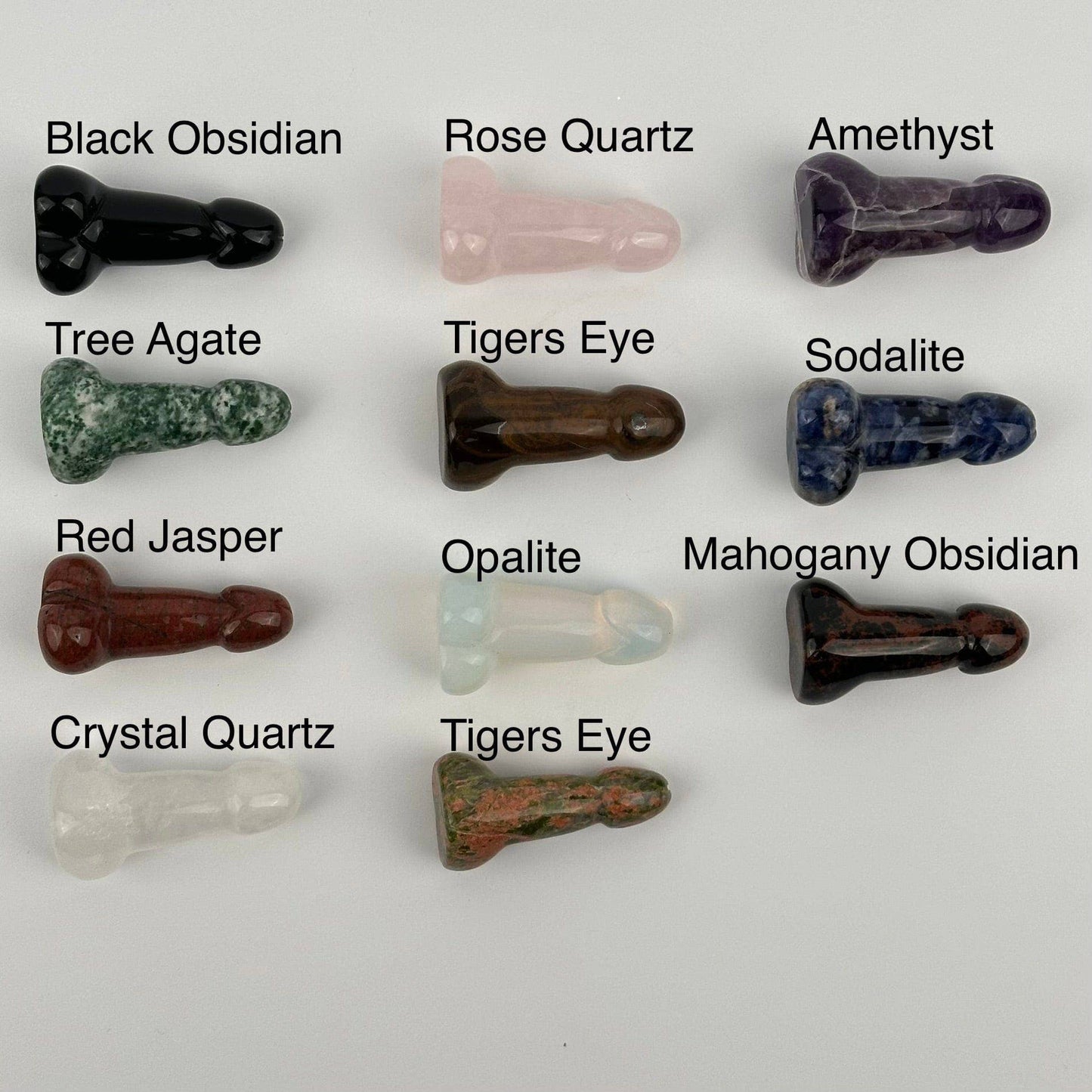 Gemstone Crystal Penis - Carved Penis - Bridesmaid : Black Obsidian