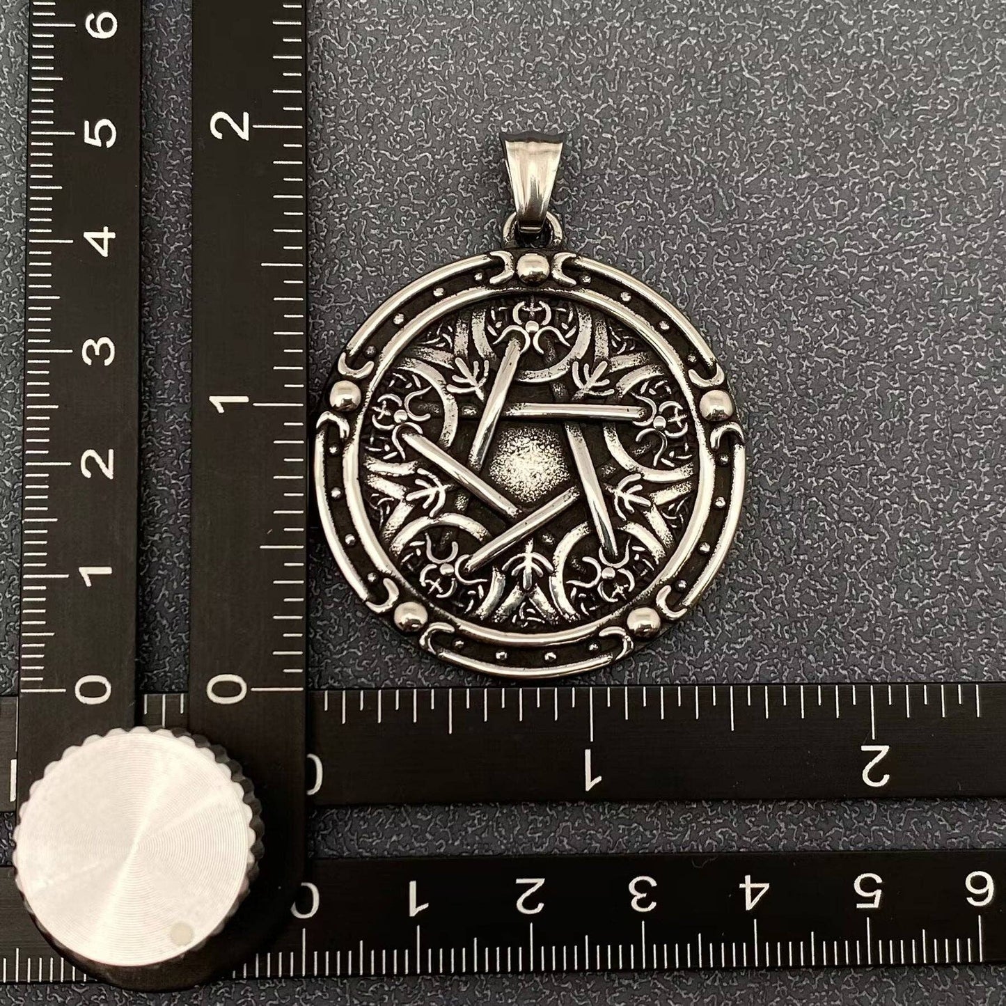 Vintage Magic Pentagram Stainless Steel Craft Pendant-MJ/MNP
