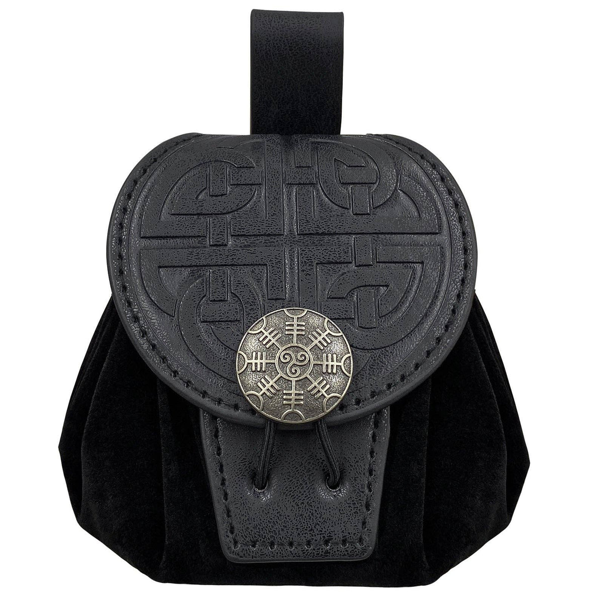Medieval Disc Pouch Bag Nordic Viking Vintage Style: Style C Round Knot Brown