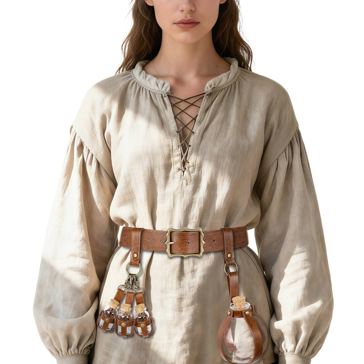 Medieval Alchemy Costume Accessories Gothic Viking Style: Alchemy Small Set Brown