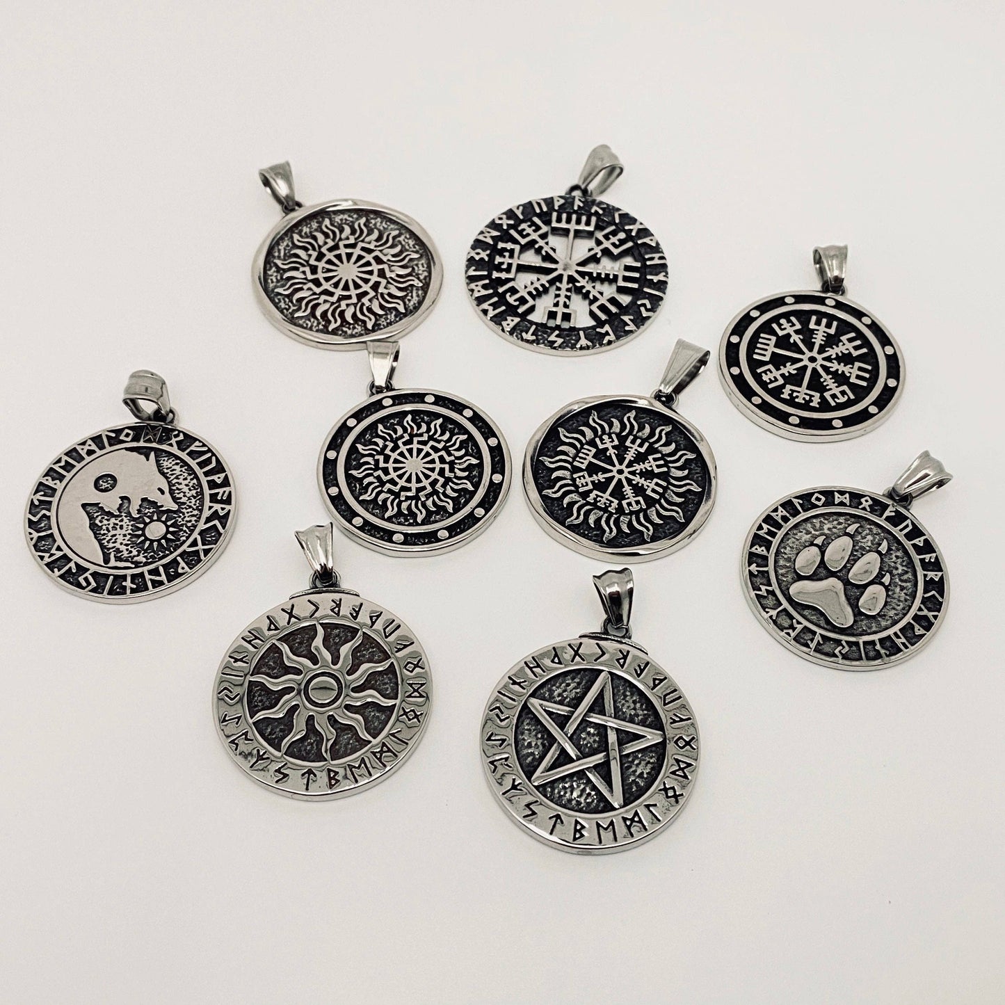 Multi-style Viking Stainless Steel Rune Pendant - MJ/MNP: G