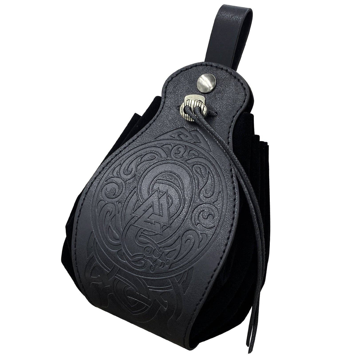 Viking Style Medieval Leather Pouch Belt Bag: Brown Spear S00113