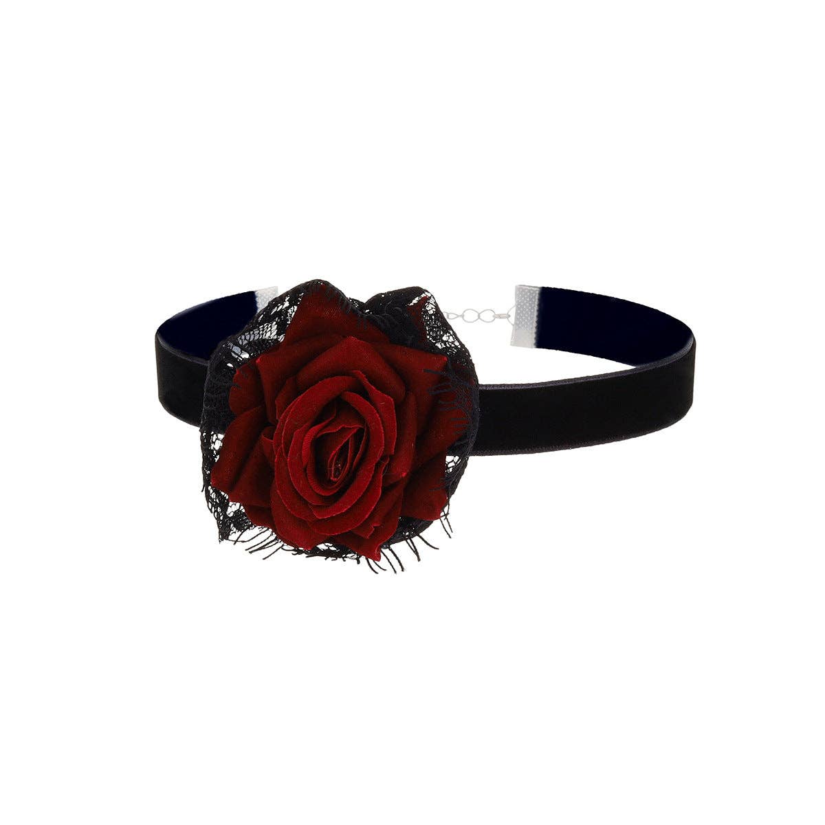 Gothic Lace Rose Choker Necklace with Tassels: YR3866-2