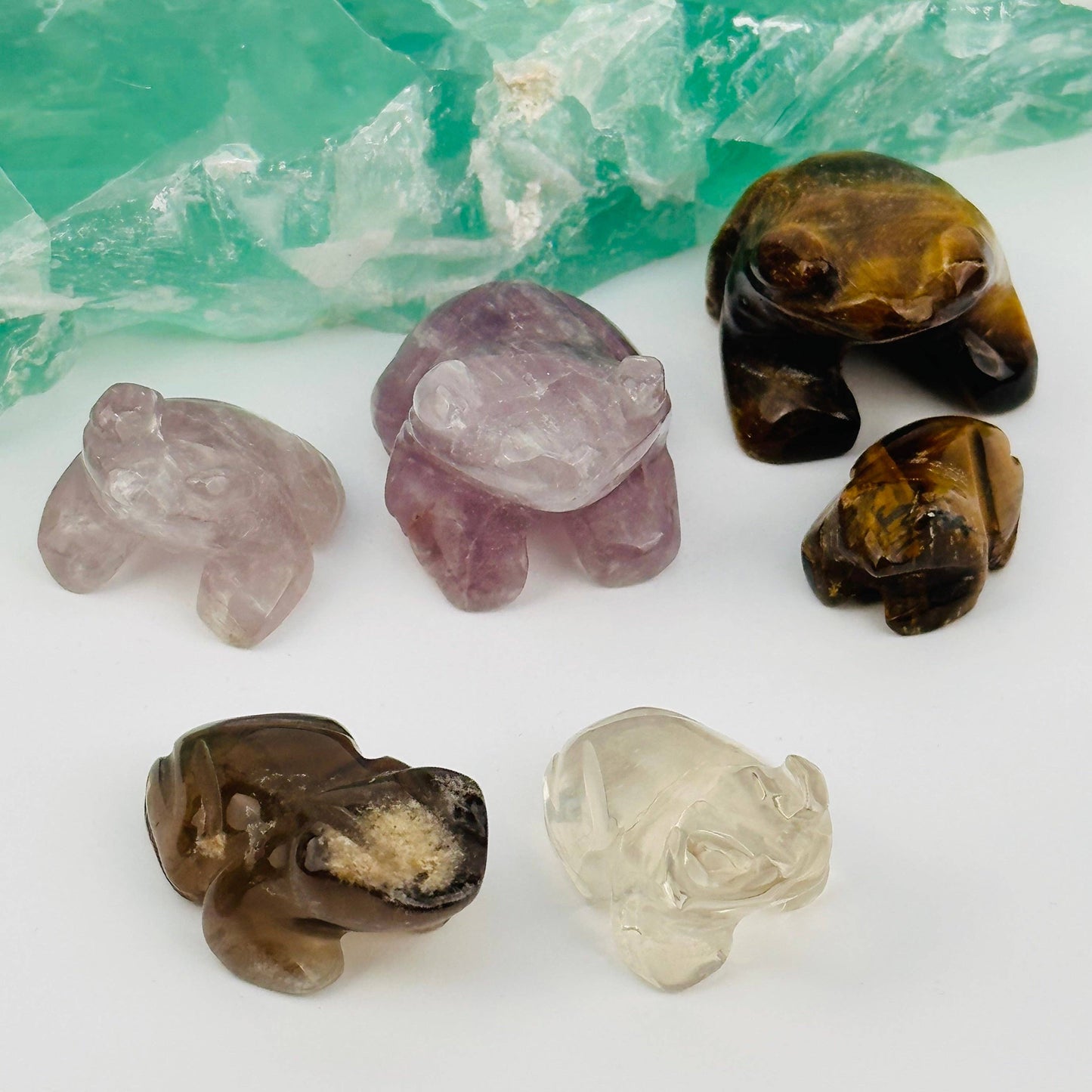 Crystal Animal Carving - You Select Style -: Frog / Amethyst