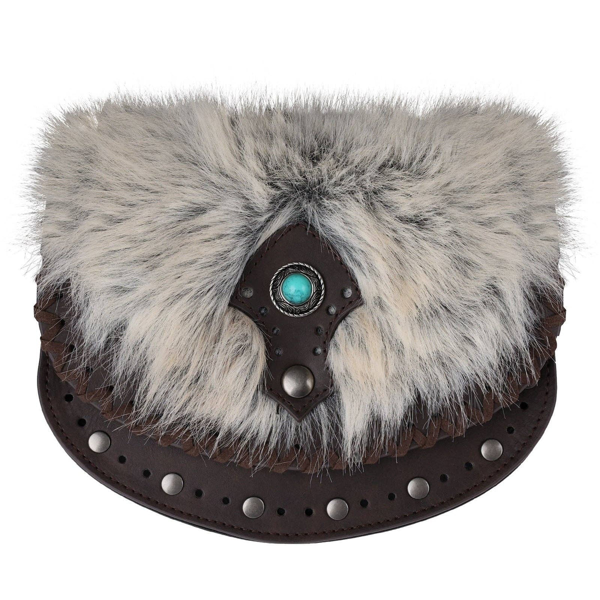Viking Turquoise Gem Bag Retro Nordic Style: Turquoise Bag Black