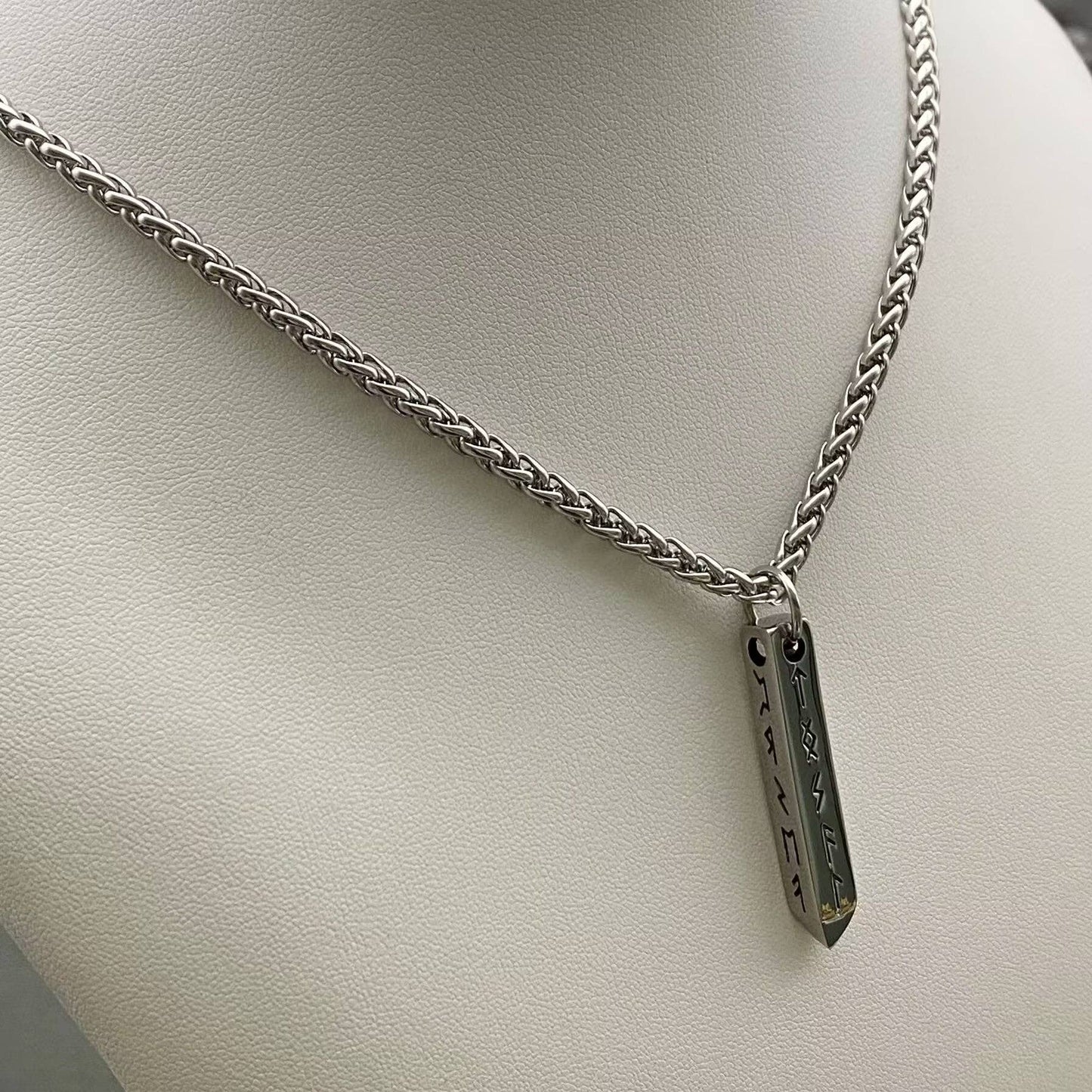 Stainless Steel Viking Rune Pendant Necklace - MJ/MNP