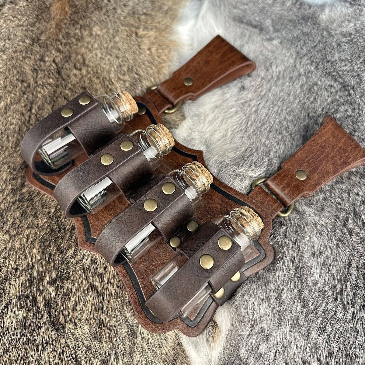 Medieval Alchemy Belt Pouch Vintage Nordic Viking Style: Black
