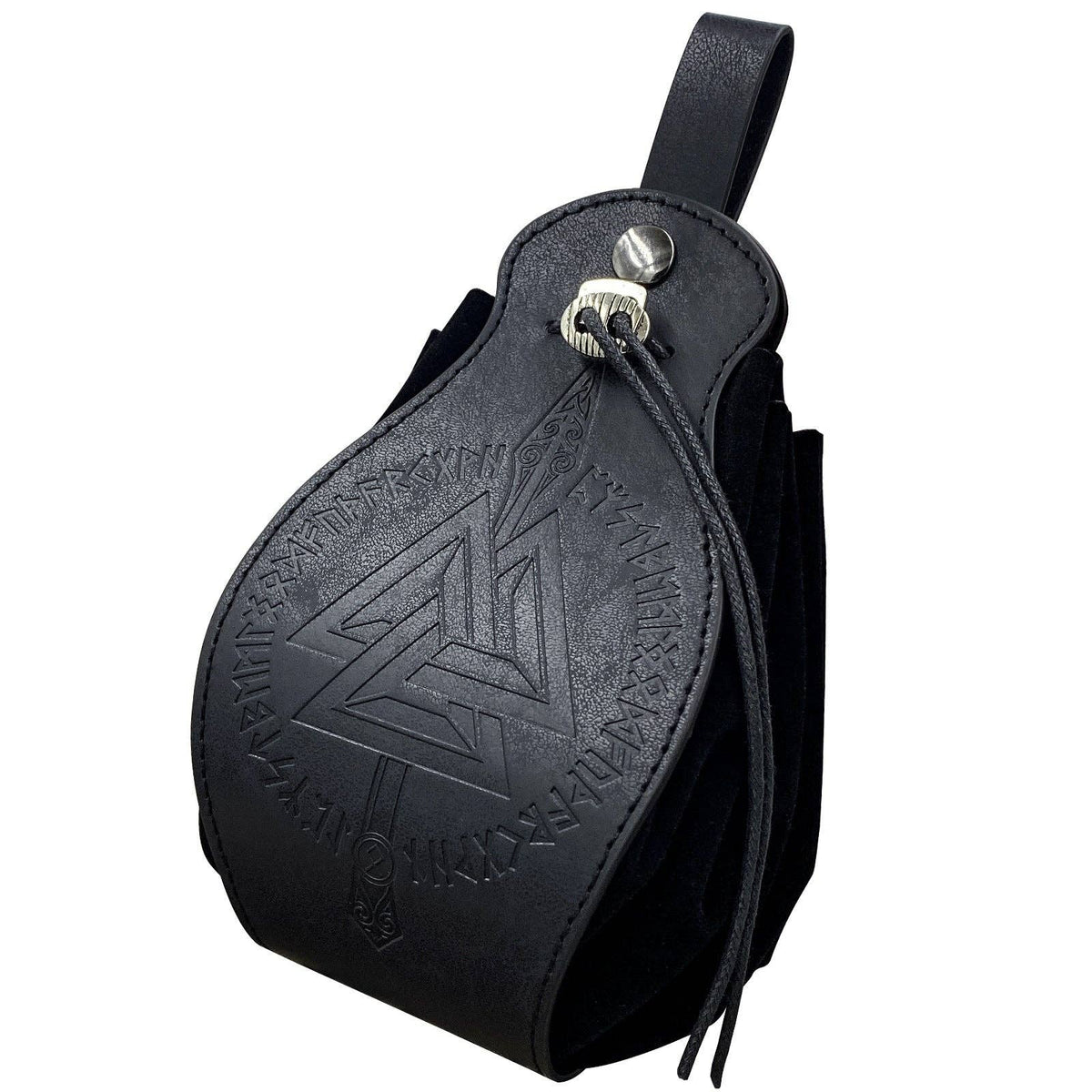 Viking Style Medieval Leather Pouch Belt Bag: Brown Spear S00113