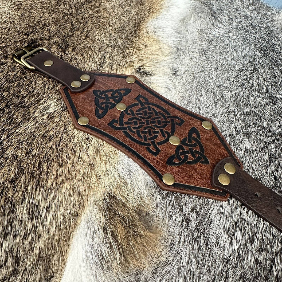 Medieval Viking Style Leather Bracelet: A (Single)