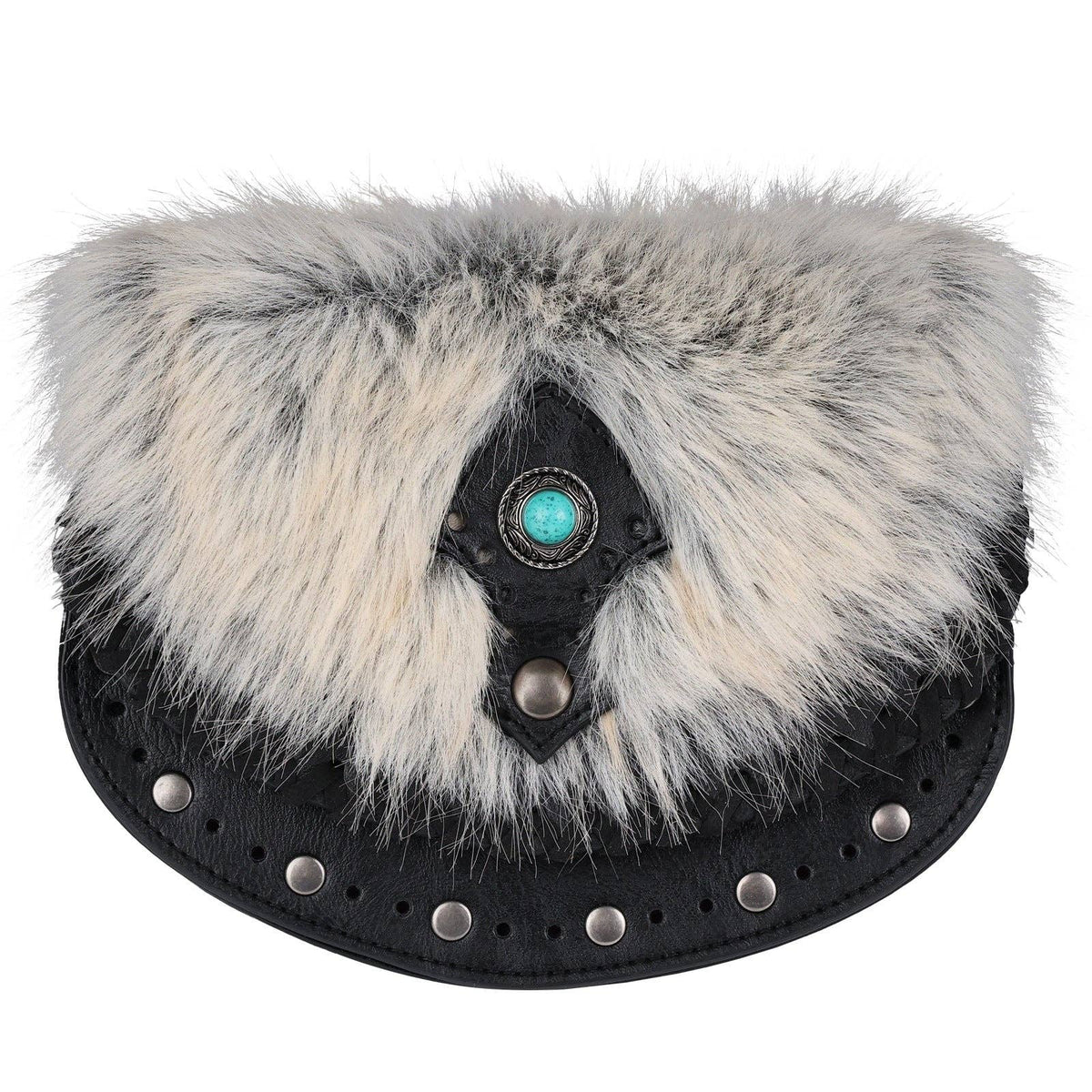 Viking Turquoise Gem Bag Retro Nordic Style: Turquoise Bag Black