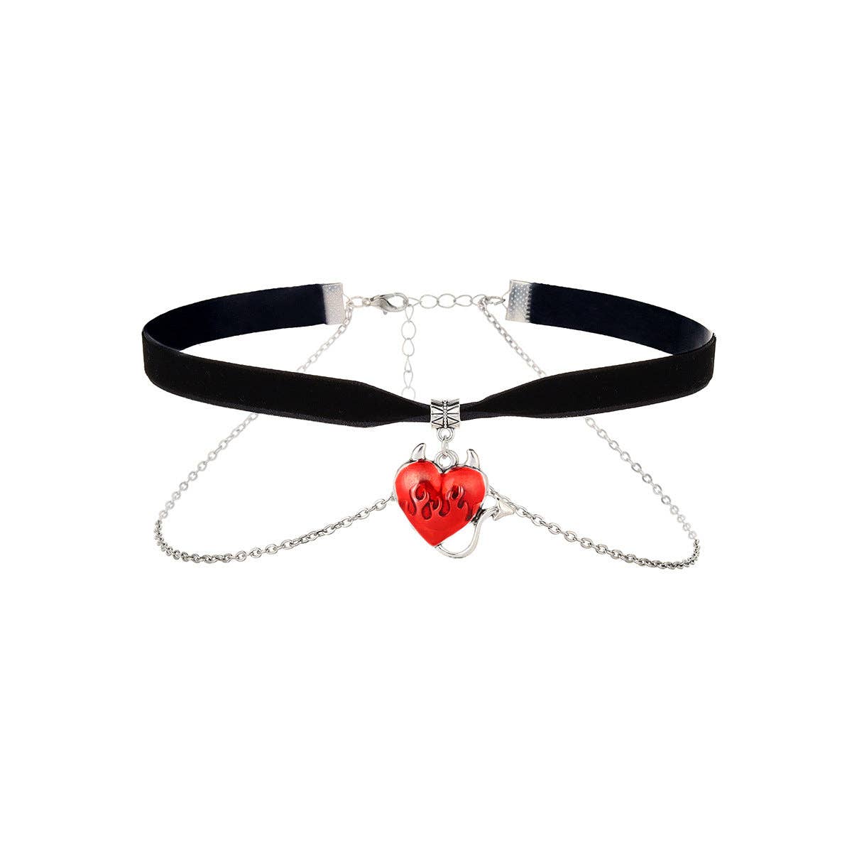 Gothic Lace Rose Choker Necklace with Tassels: YR3838-2