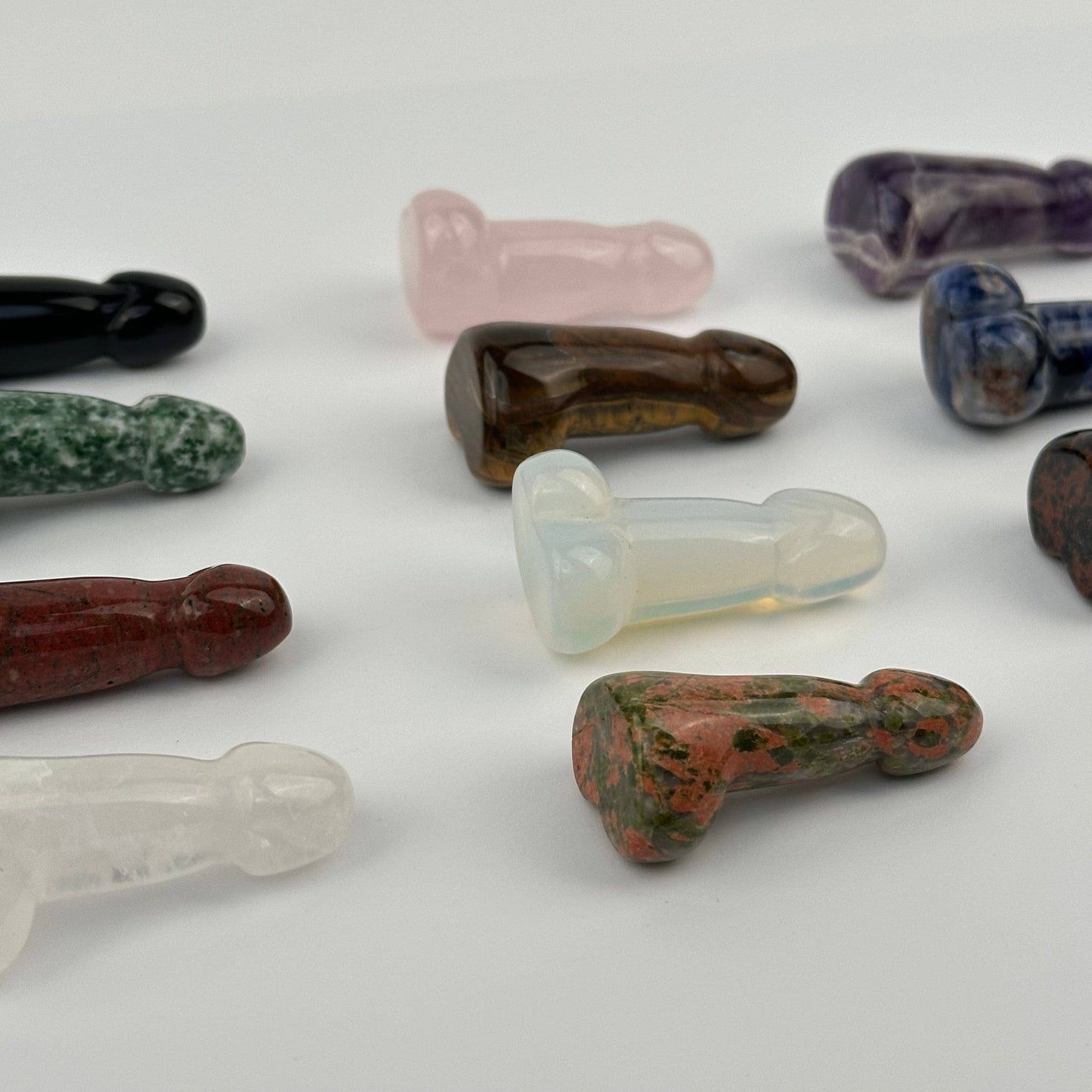 Gemstone Crystal Penis - Carved Penis - Bridesmaid : Black Obsidian