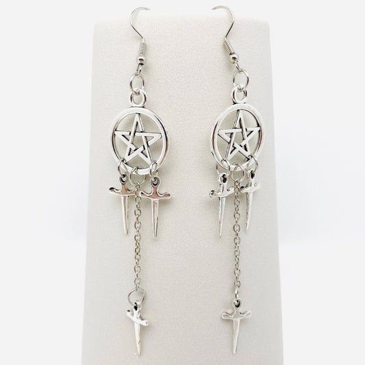 Five-pointed Star Dagger Gothic Earrings - GT: 2
