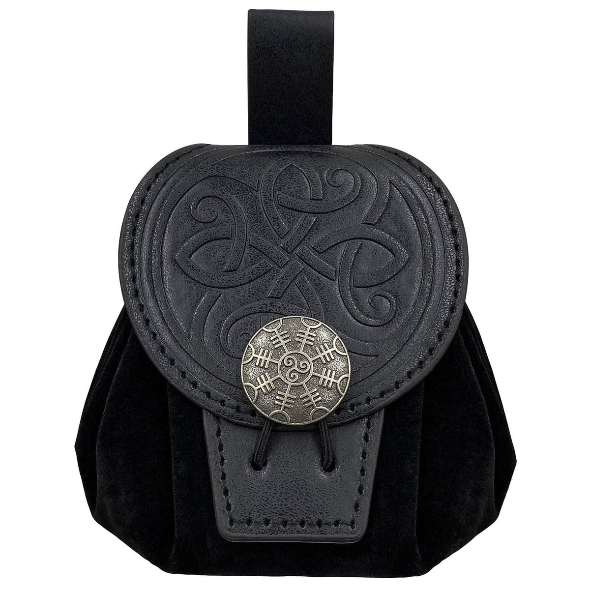 Medieval Disc Pouch Bag Nordic Viking Vintage Style: Style C Round Knot Brown