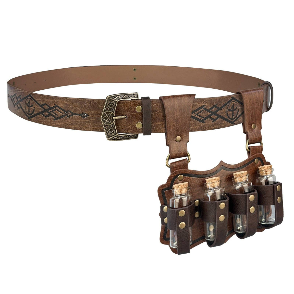 Medieval Alchemy Belt Pouch Vintage Nordic Viking Style: Black