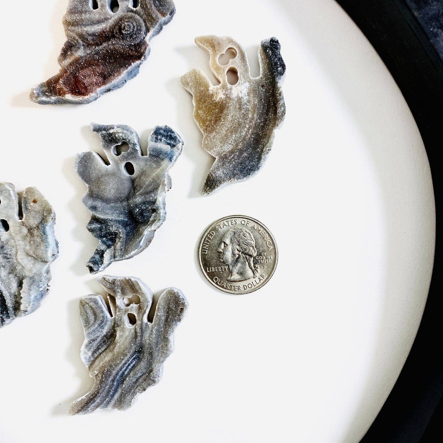 Crystal Chalcedony Ghost Cabochons Halloween Witch Decor: Style 1