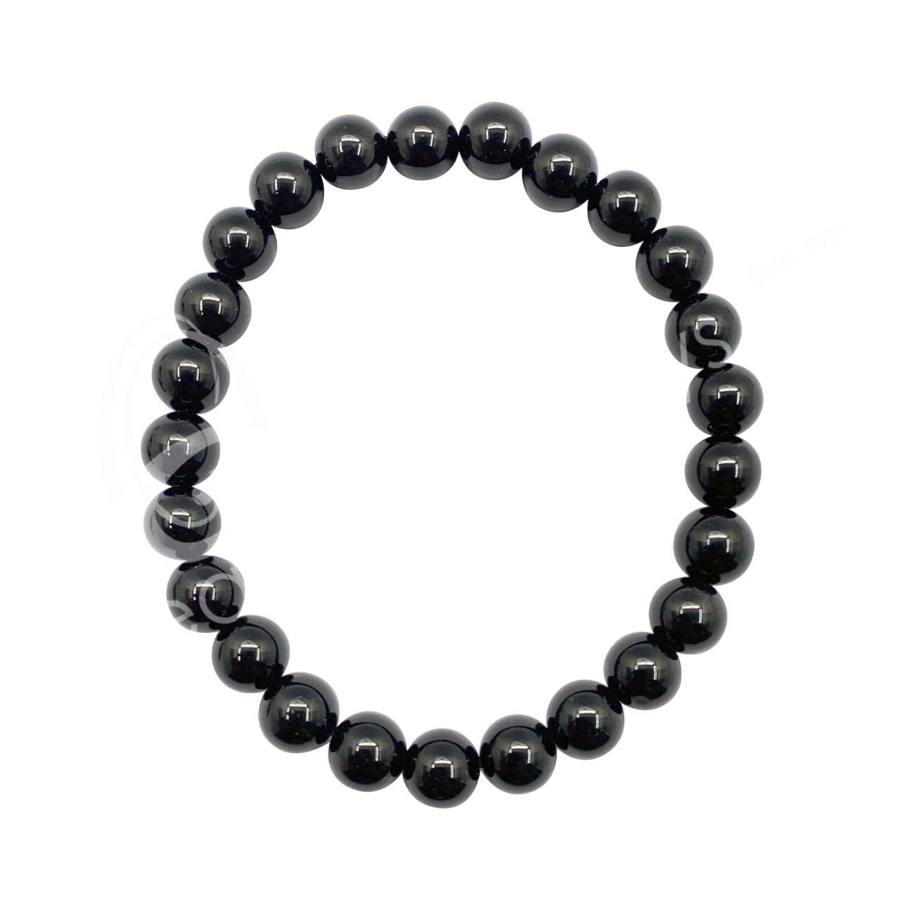 (PC)BRACELET - OBSIDIAN, BLACK (8 MM) 8-8.5"