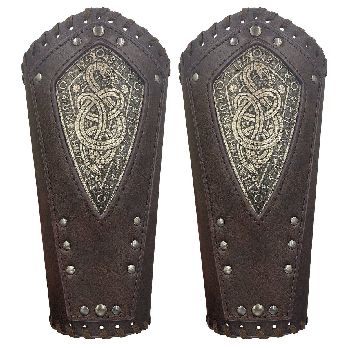 Medieval Styled Leather Cuffs Vintage Nordic Viking Inspired: Black (Single)