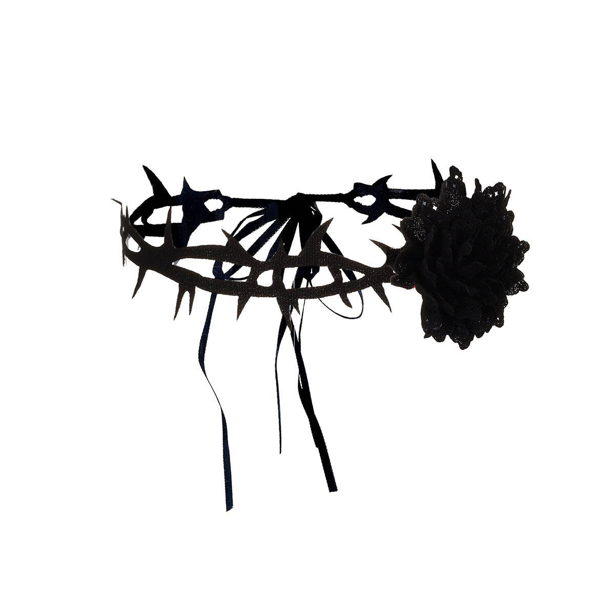 Gothic Lace Rose Choker Necklace with Tassels: YR3866-2