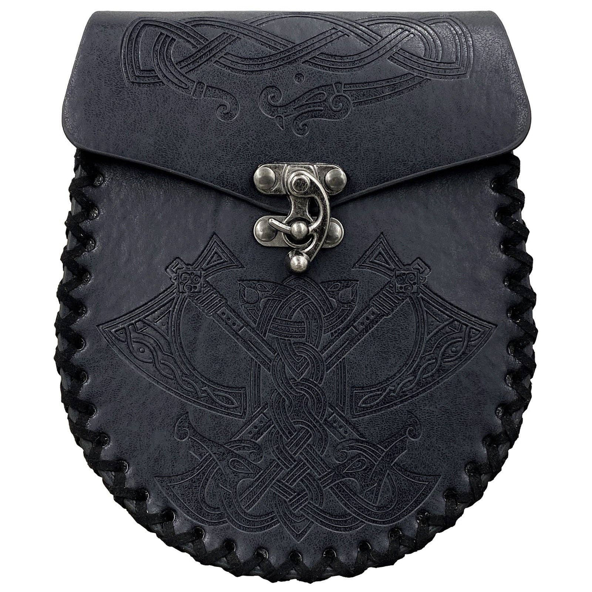 Vintage Viking Style Medieval Belt Wallet Retro Waist Bag: Brown Double Dragon S00064