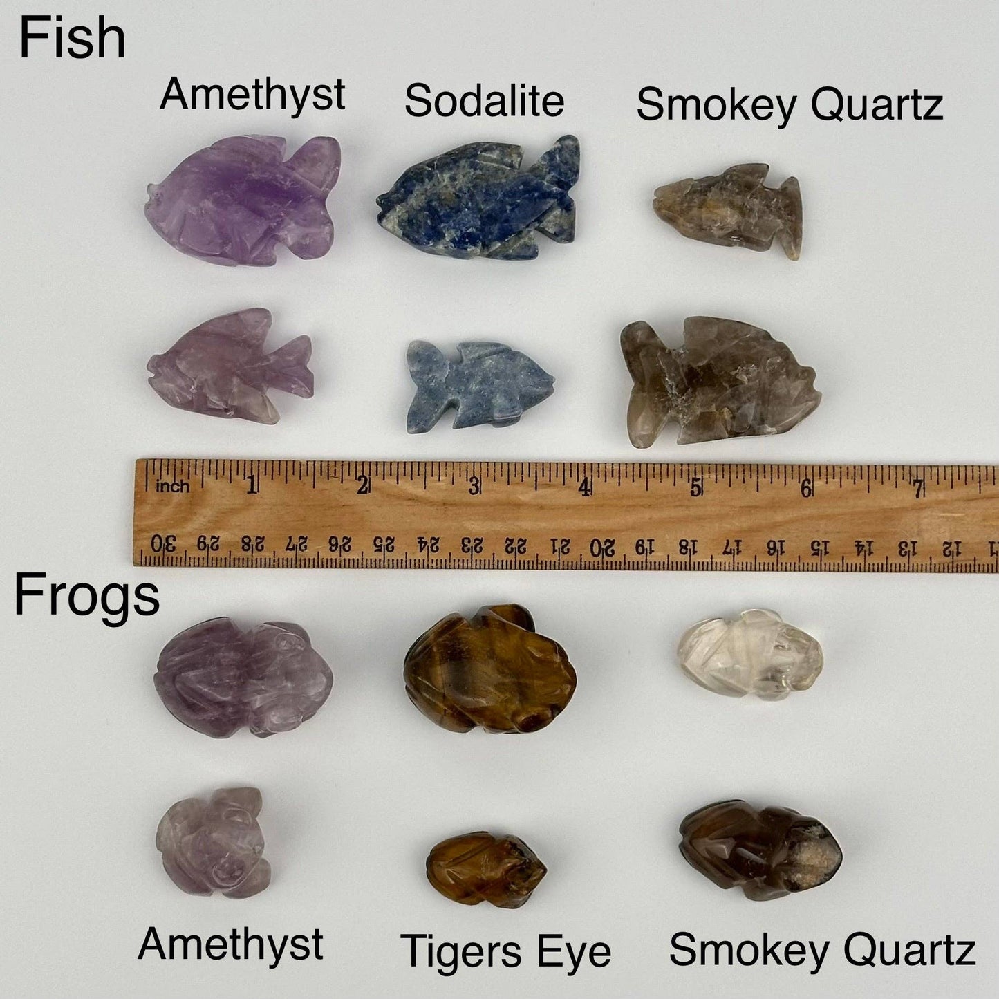 Crystal Animal Carving - You Select Style -: Frog / Amethyst