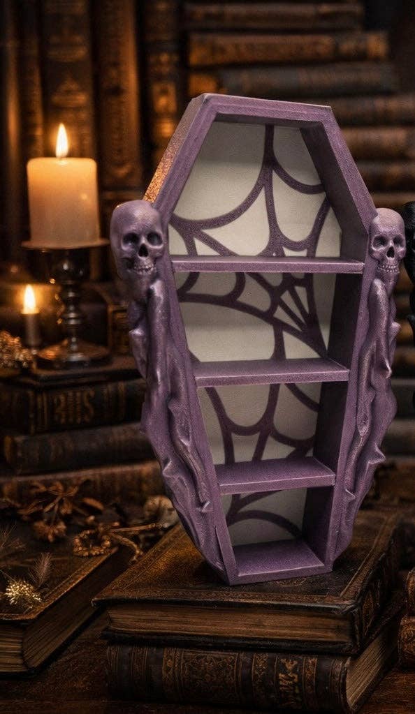 Coffin w/Web Mini Book Shelves