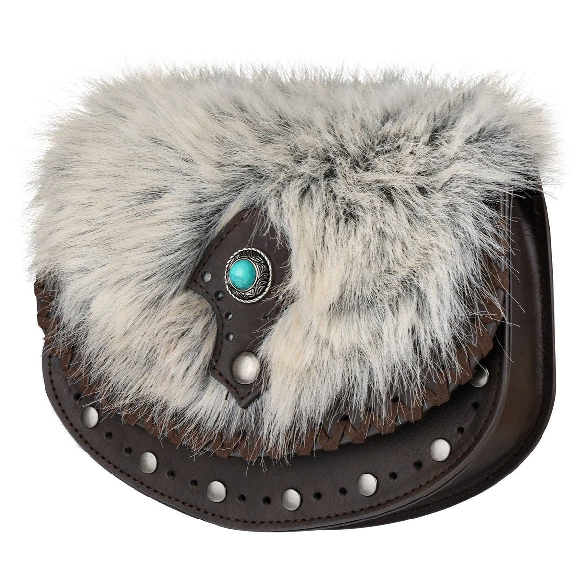 Viking Turquoise Gem Bag Retro Nordic Style: Turquoise Bag Black