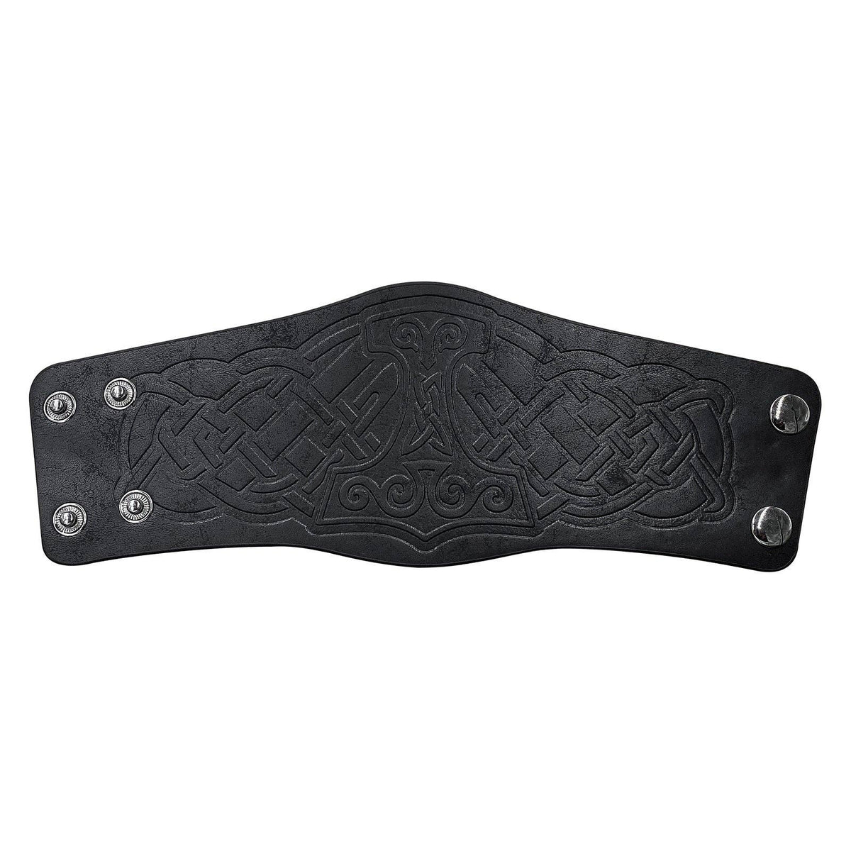 Viking Style Leather Cuff Bracelets with Embossed Design: Style A Dragon Brown (Single)
