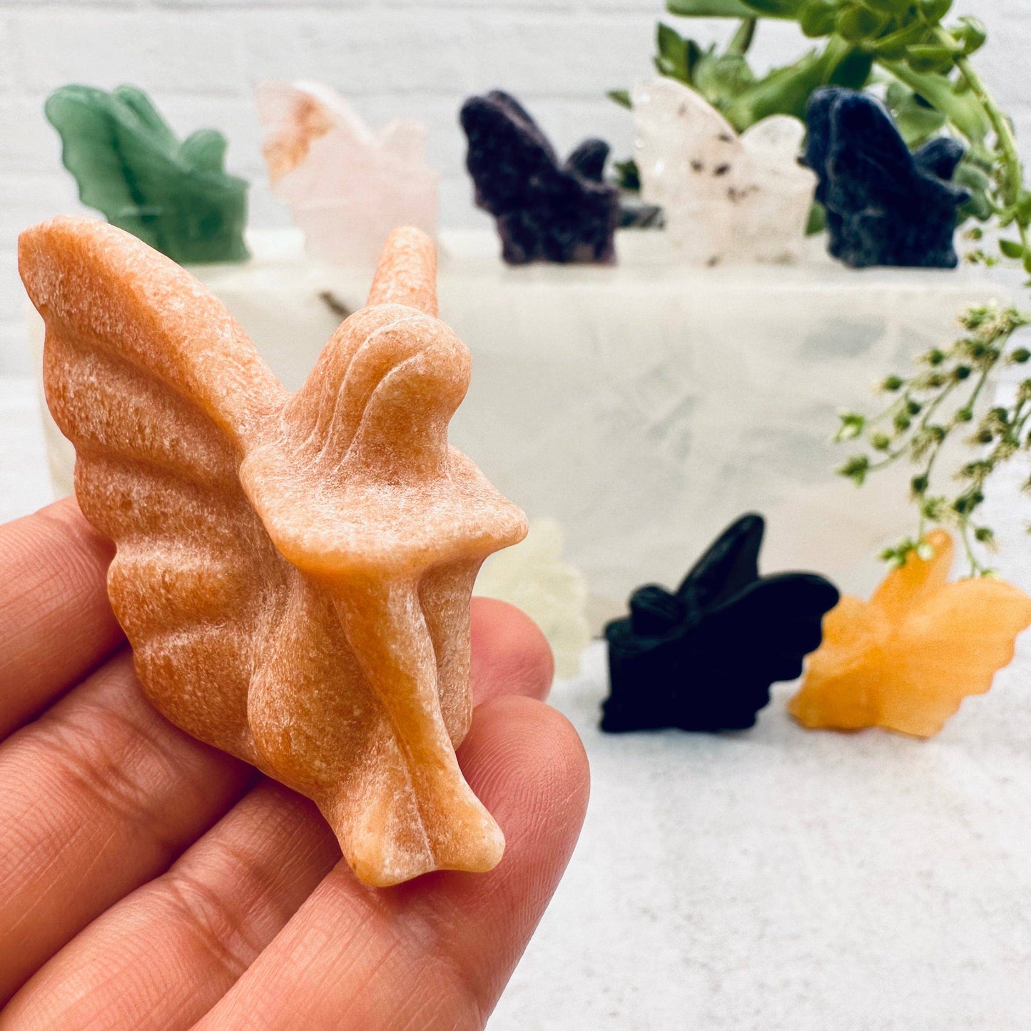 Crystal Carved Gemstone Fairy - You Choose Stone: Black Obsidian