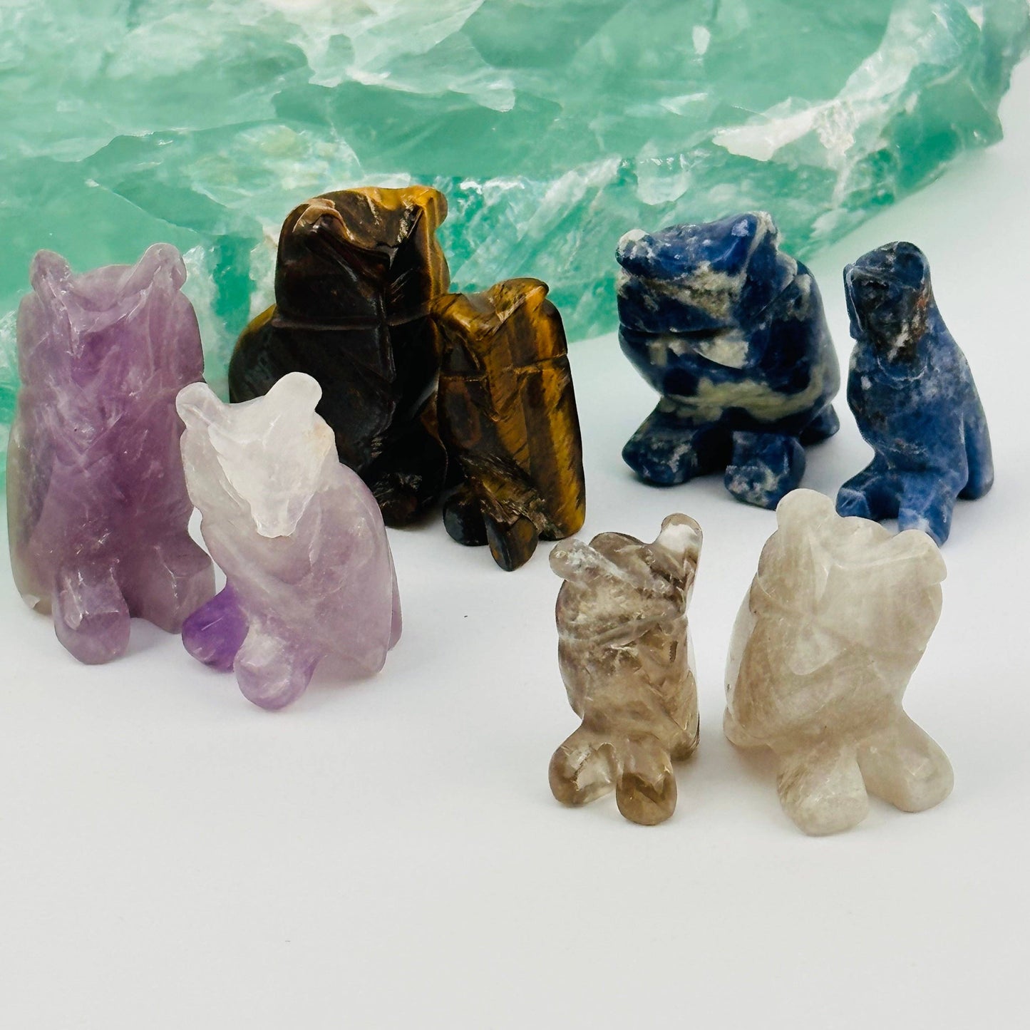 Crystal Animal Carving - You Select Style -: Frog / Amethyst