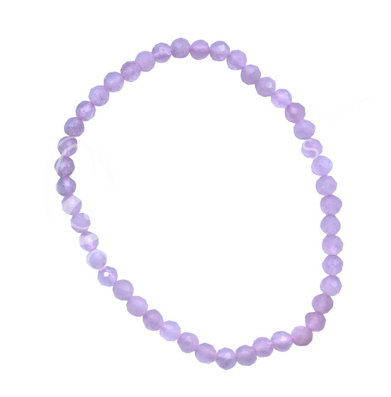 (PC)BRACELET - FACETED STONE BEADS ROSE QUARTZ (3-4 MM) 7.25