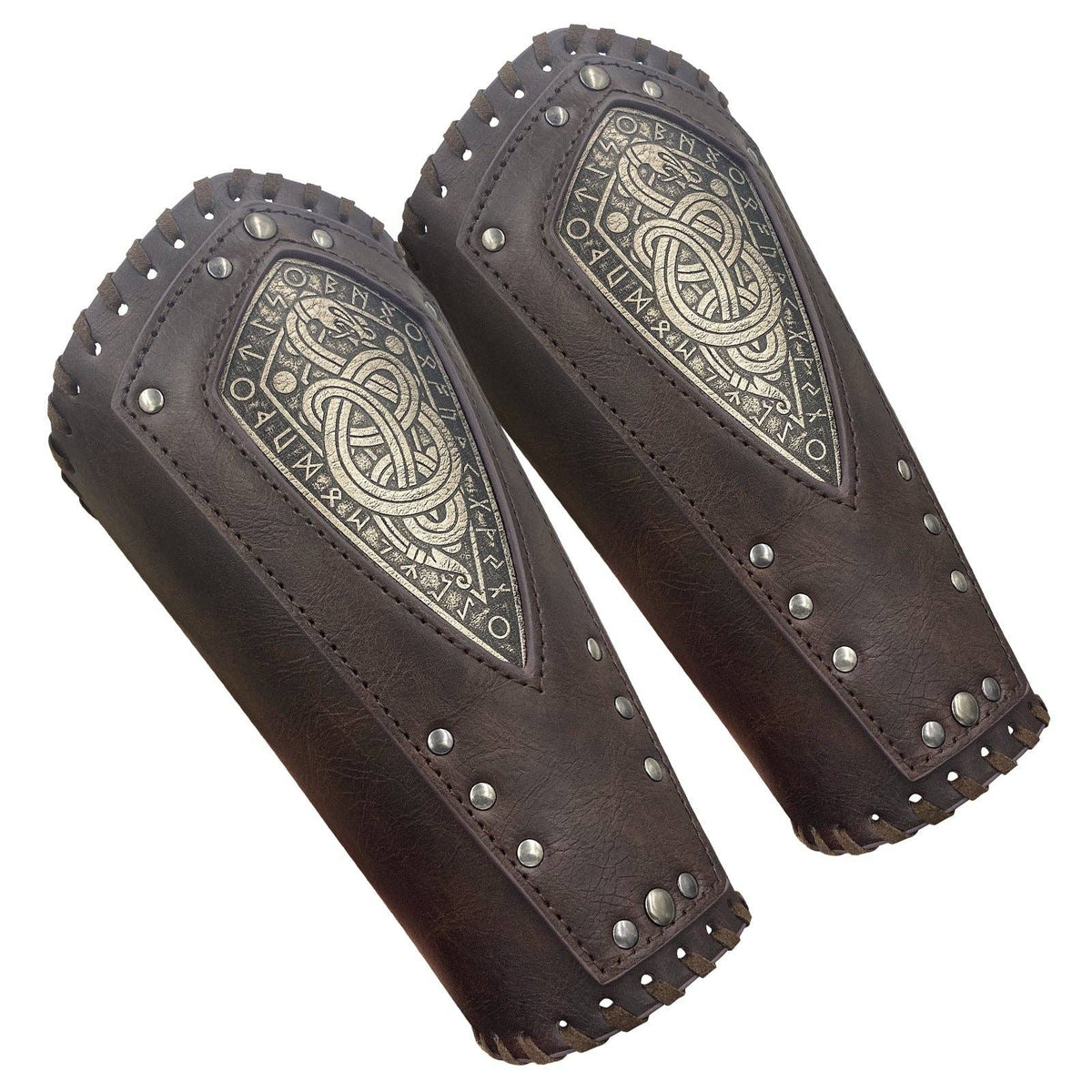 Medieval Styled Leather Cuffs Vintage Nordic Viking Inspired: Black (Single)