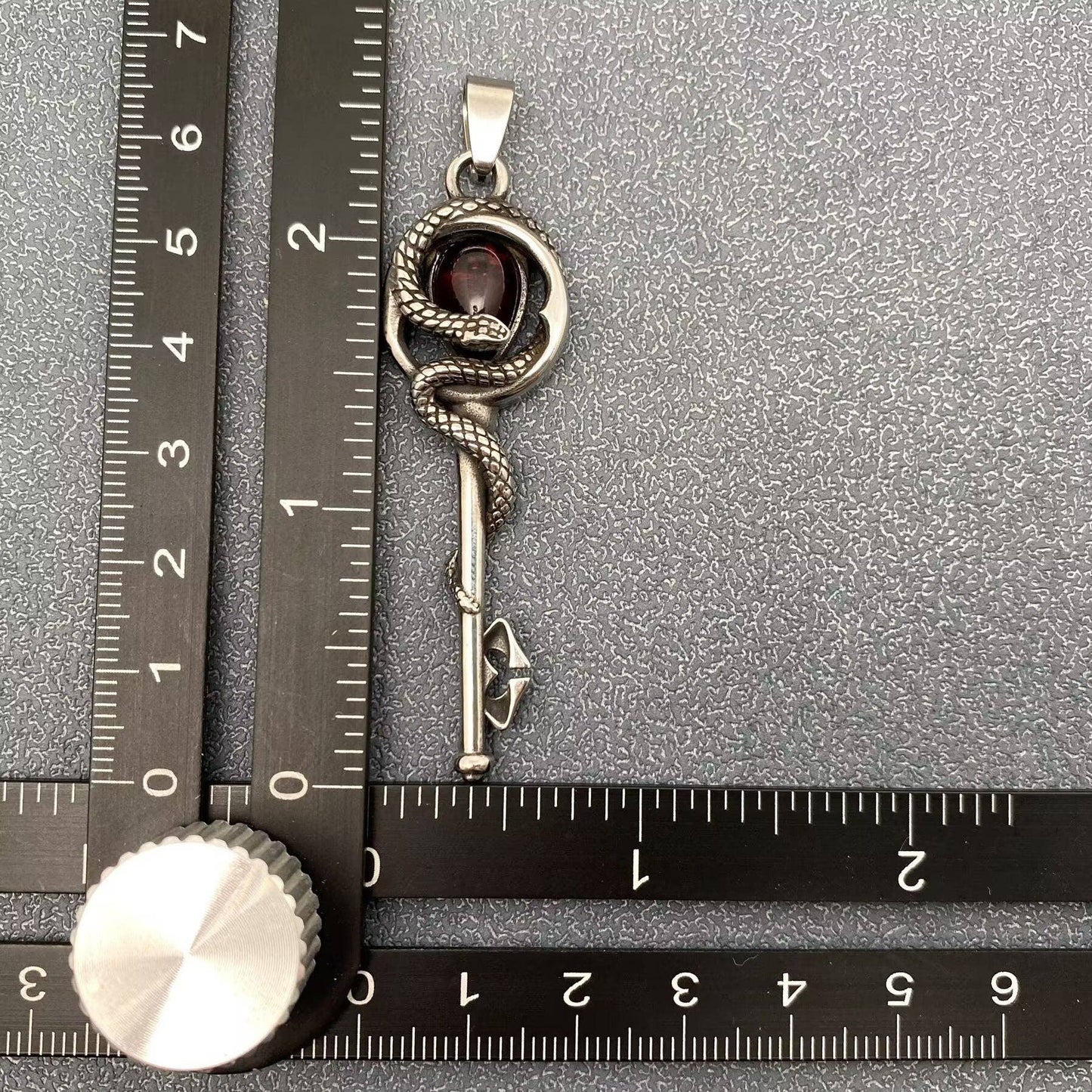 Inlaid Glass Snake Coil The Key S.Steel Pendant - MJ/MNP