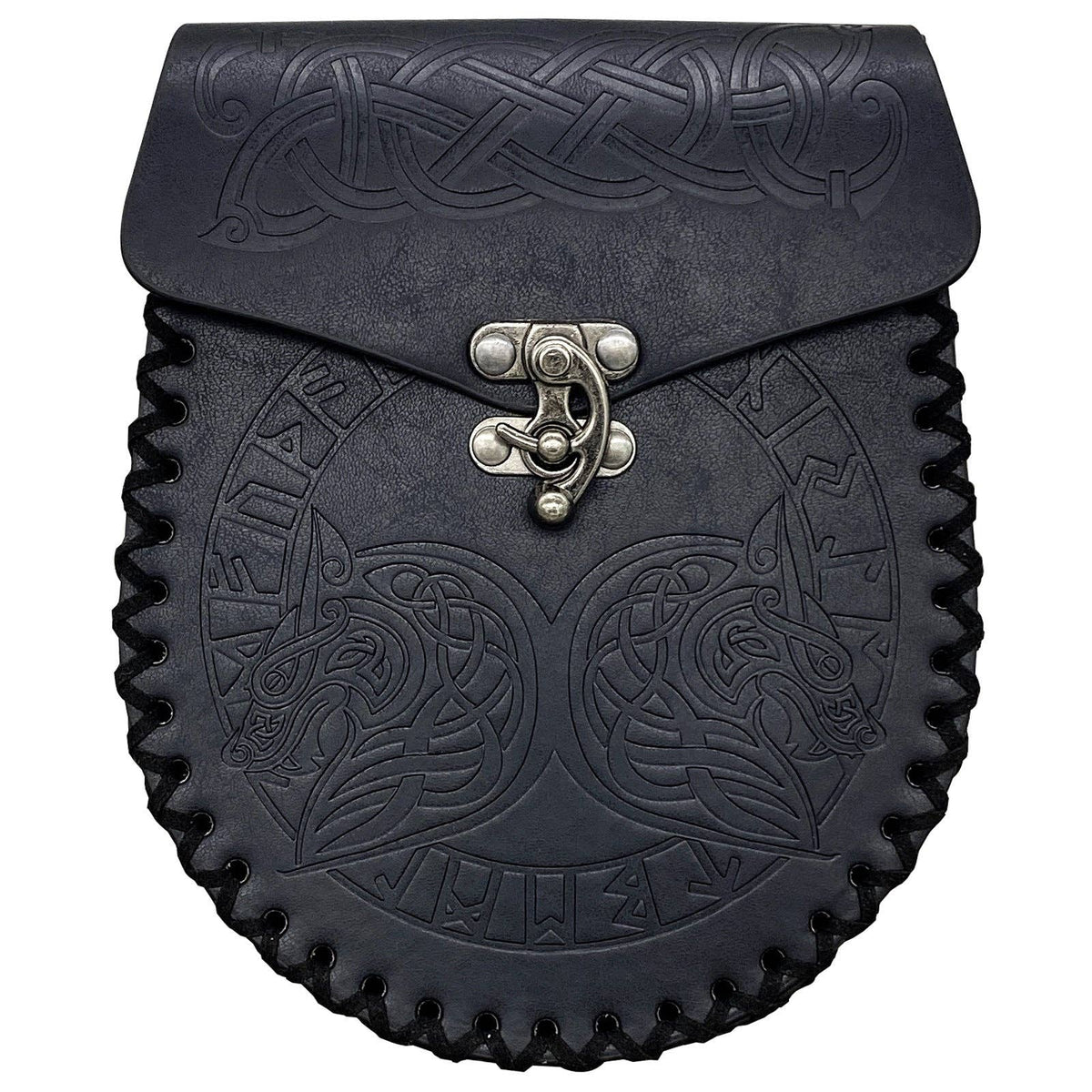 Vintage Viking Style Medieval Belt Wallet Retro Waist Bag: Brown Double Dragon S00064
