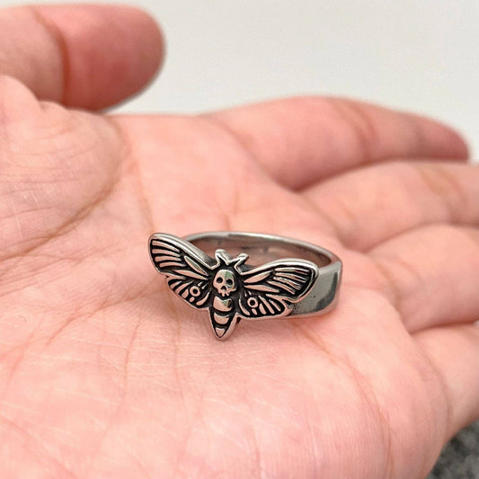 Women's Stainless Steel Moth Ring: 8
