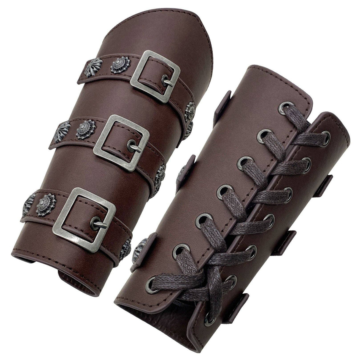 Medieval Knight Wrist Armor Stage Costume Accessories: Patina Bronze (Single)