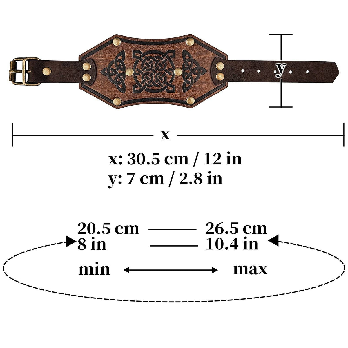 Medieval Viking Style Leather Bracelet: A (Single)