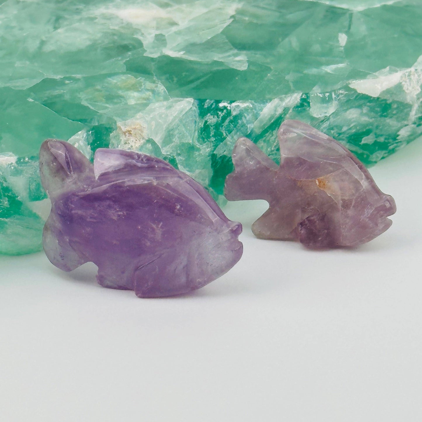 Crystal Animal Carving - You Select Style -: Frog / Amethyst