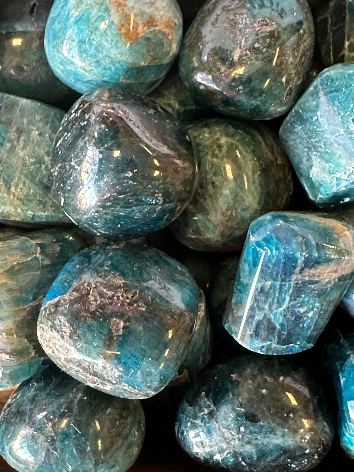 Blue Apatite Tumbles