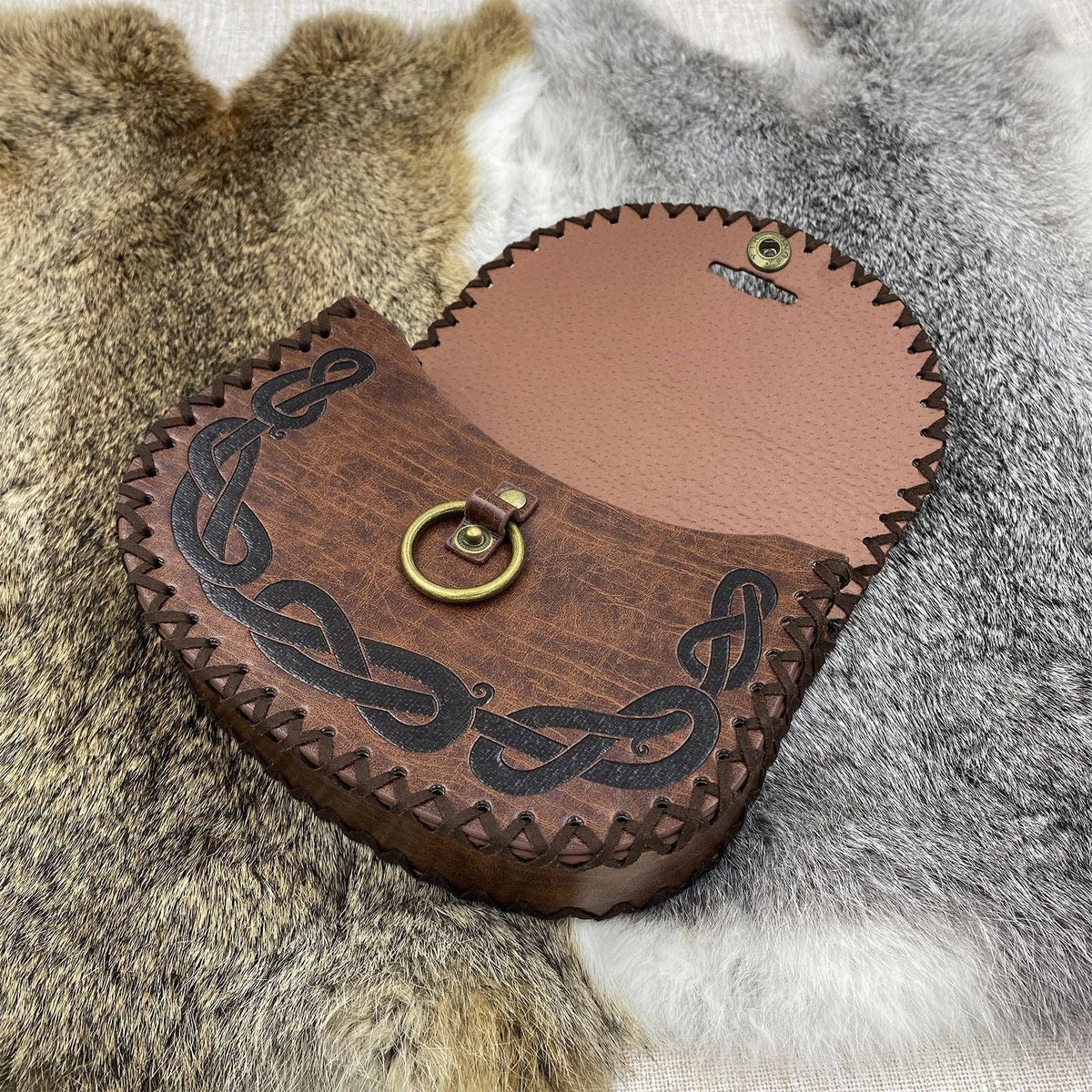 Medieval Waist Bag Vintage Viking Style Accessories: Brown Style B