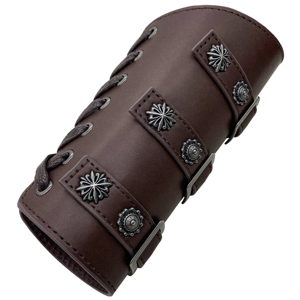 Medieval Knight Wrist Armor Stage Costume Accessories: Patina Bronze (Single)