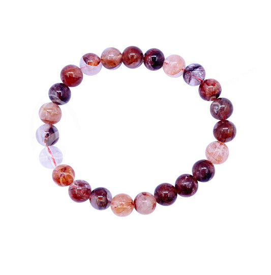 BRACELET - CRYSTAL QUARTZ, RED FIRE HIMALAYAN (6-8 MM)