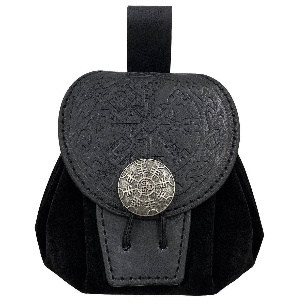 Medieval Disc Pouch Bag Nordic Viking Vintage Style: Style C Round Knot Brown