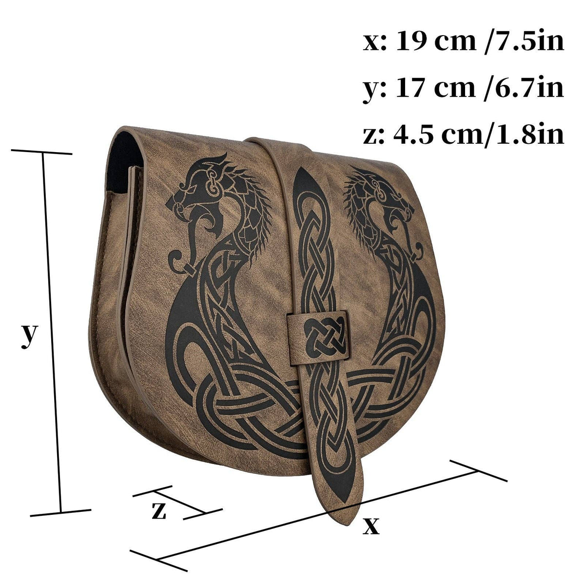 Medieval Nordic Viking Style Saddle Bag: Black