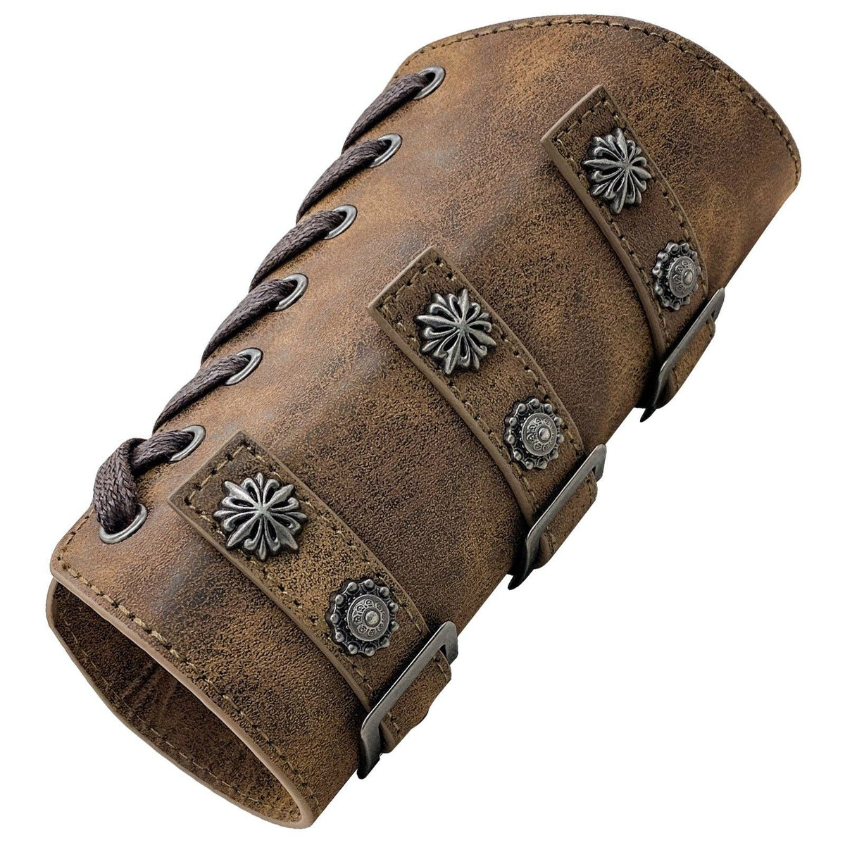 Medieval Knight Wrist Armor Stage Costume Accessories: Patina Bronze (Single)