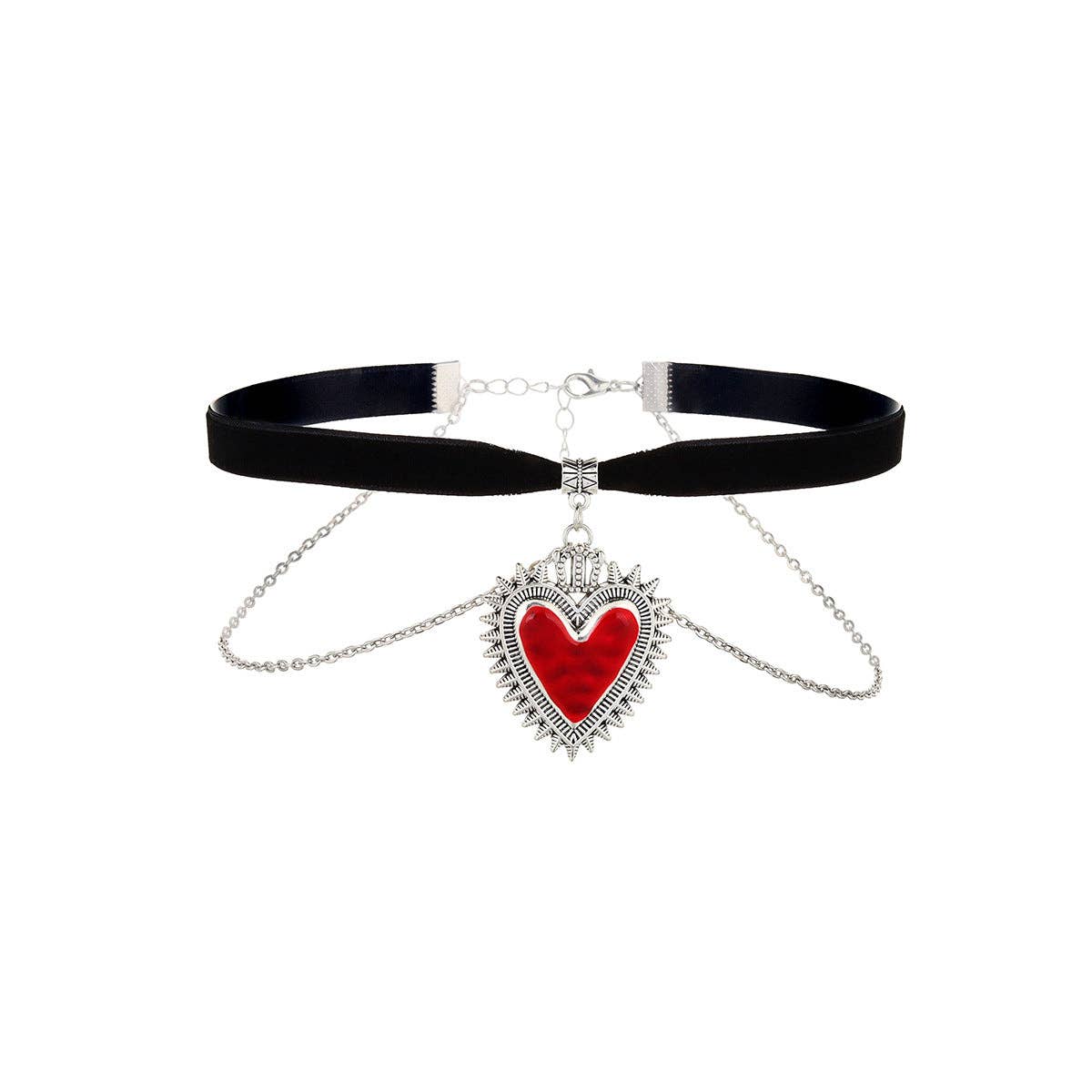 Gothic Lace Rose Choker Necklace with Tassels: YR3816-1